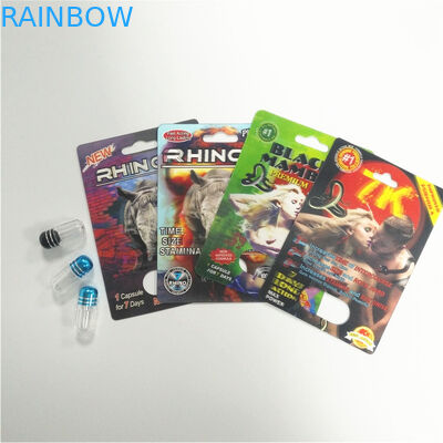 บรรจุภัณฑ์พุพองพลาสติกทนทาน RHINO การ์ด Lenticular 3d วัสดุกระดาษเคลือบชาย
