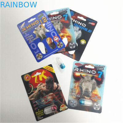 RHINO กำหนดเอง 69 ชายเสริมยาบรรจุภัณฑ์บัตร Lenticular บรรจุภัณฑ์ 3d