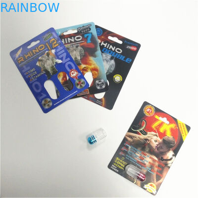 RHINO กำหนดเอง 69 ชายเสริมยาบรรจุภัณฑ์บัตร Lenticular บรรจุภัณฑ์ 3d