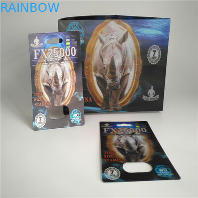 RHINO ยาบรรจุภัณฑ์บัตรตุ่ม 3d Lenticular สำหรับชายยาเสริมประสิทธิภาพทางเพศ