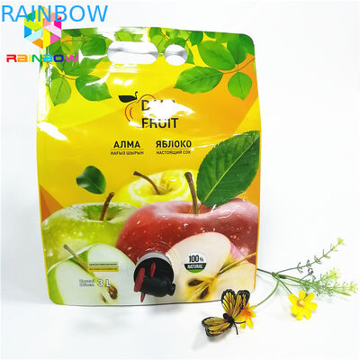 รอยรั่วของพวยกระเป๋าบรรจุภัณฑ์อลูมิเนียมฟอยล์ 2L 3L 5L เก็บไวน์น้ำแอปเปิ้ล