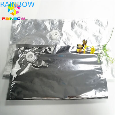 รอยรั่วของพวยกระเป๋าบรรจุภัณฑ์อลูมิเนียมฟอยล์ 2L 3L 5L เก็บไวน์น้ำแอปเปิ้ล