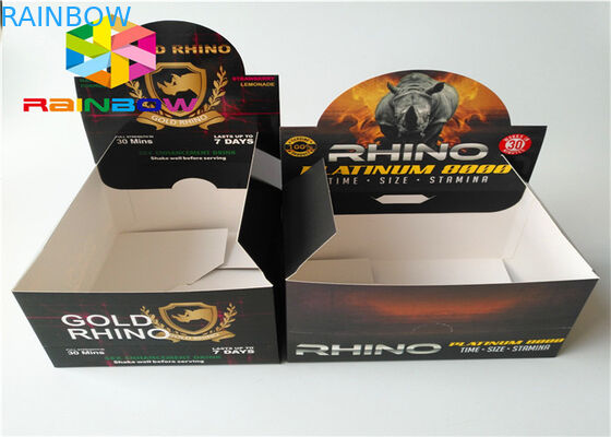 กล่องกระดาษแสดงผลเป็นมิตรกับสิ่งแวดล้อมกล่องห่อของขวัญเคาน์เตอร์บรรจุภัณฑ์แท่งพลังงาน