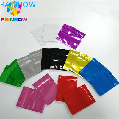 แววแฟลชดาวโฮโลแกรม Mylar ถุง Ziplock มันเงาสามด้านตราหน้าบรรจุหน้ากาก