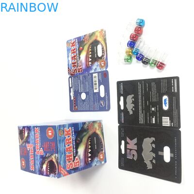 ยาเพิ่มสมรรถภาพชายบรรจุภัณฑ์พลาสติกบรรจุบัตรพลาสติกแรด 69 สไลด์ฝาขวดพลาสติก