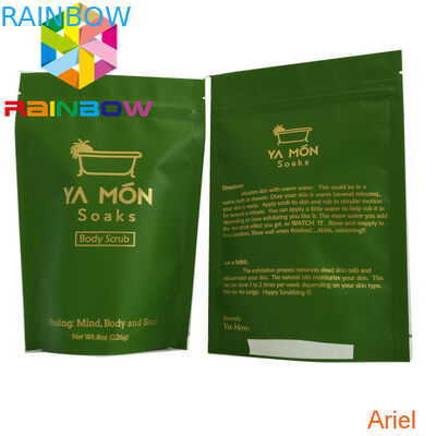 ผนึกถุงฟอยล์บรรจุยืนร่างกายน้ำตาลขัดผิวเกลือทะเลถุงซีลความร้อน