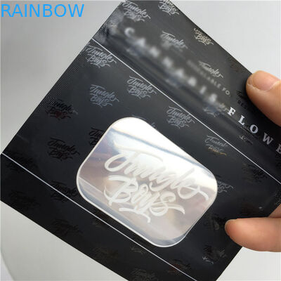 ถุงพลาสติกใสผิวด้านสีดำด้านบรรจุภัณฑ์จุดใสหน้าใส UV