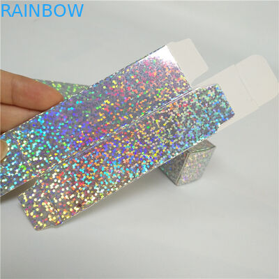 บรรจุภัณฑ์กล่องกระดาษโฮโลแกรม 2.5x2.5x8.5 ซม. ขนาดบรรจุภัณฑ์เครื่องสำอางสำหรับลิปกลอส