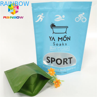 ล้างหน้าต่างเคลือบถุงพลาสติกบรรจุภัณฑ์อลูมิเนียมฟอยล์คริสตัลเกลืออาบน้ำปิดผนึกความร้อน