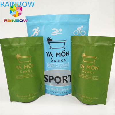 ล้างหน้าต่างเคลือบถุงพลาสติกบรรจุภัณฑ์อลูมิเนียมฟอยล์คริสตัลเกลืออาบน้ำปิดผนึกความร้อน