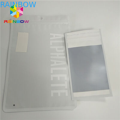 เคลือบถุงพลาสติกสีขาวแพ็คกลิ่นหลักฐานความร้อนซีล Mylar หูฟังแหวนตกแต่งบรรจุ