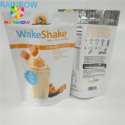 บรรจุภัณฑ์พลาสติกเกรดอาหารถุงอลูมิเนียมฟอยล์ยืนขึ้นถุง Ziplock ทนทาน