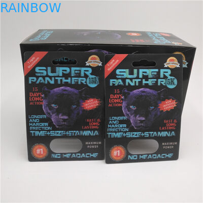 สไลด์ใส่บัตรพลาสติกบรรจุภัณฑ์ PET สำหรับยาเสริมชาย