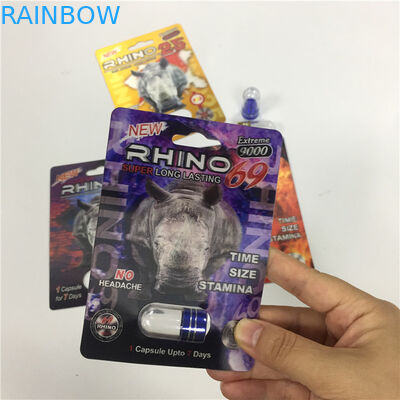 บรรจุภัณฑ์พลาสติกบรรจุแคปซูลยาทางเพศยาแพคเกจบัตรพิมพ์แบบกำหนดเอง