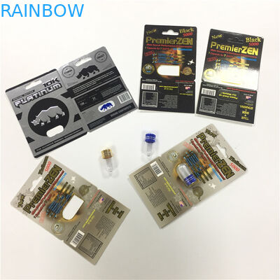 บรรจุภัณฑ์พลาสติกบรรจุแคปซูลยาทางเพศยาแพคเกจบัตรพิมพ์แบบกำหนดเอง