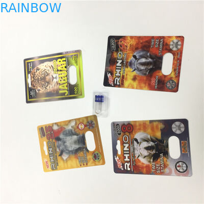 บรรจุภัณฑ์พลาสติกบรรจุแคปซูลยาทางเพศยาแพคเกจบัตรพิมพ์แบบกำหนดเอง