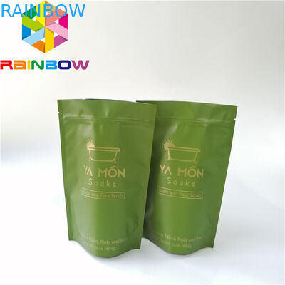 ฟอยล์มีเส้นพลาสติกยืนขึ้นถุงซิปเกลืออาบน้ำดูแลผิวบรรจุภัณฑ์การพิมพ์แผ่นแม่พิมพ์