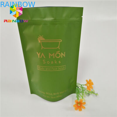 ฟอยล์มีเส้นพลาสติกยืนขึ้นถุงซิปเกลืออาบน้ำดูแลผิวบรรจุภัณฑ์การพิมพ์แผ่นแม่พิมพ์