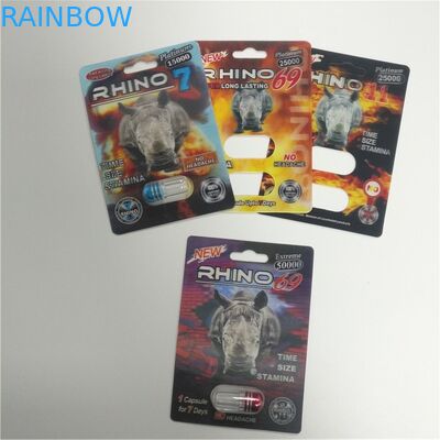 กล่องแสดงบรรจุภัณฑ์พุพองบรรจุภัณฑ์การพิมพ์ 3 มิติสำหรับ Mamba ยาเพิ่มประสิทธิภาพชาย