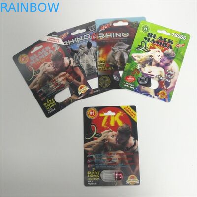 กล่องแสดงบรรจุภัณฑ์พุพองบรรจุภัณฑ์การพิมพ์ 3 มิติสำหรับ Mamba ยาเพิ่มประสิทธิภาพชาย