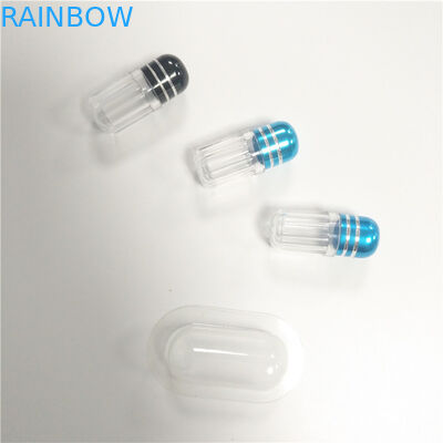 PS Mini Rhino Pills คอนเทนเนอร์ขวดยาพลาสติกใสสไตล์แปดเหลี่ยมพร้อมฝาโลหะ