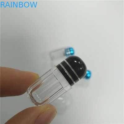 PS Mini Rhino Pills คอนเทนเนอร์ขวดยาพลาสติกใสสไตล์แปดเหลี่ยมพร้อมฝาโลหะ