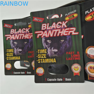 บรรจุภัณฑ์บัตรพลาสติกที่ทนทาน Mamba / Magnum 25k / Stiff Rox Rhino 69 กล่องแสดงยาเม็ด