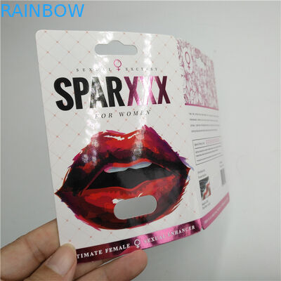 ที่กำหนดเองพิมพ์บัตรกระดาษตุ่ม Spar XXX สีชมพูร้อนปั๊มสำหรับชายเสริมแคปซูล