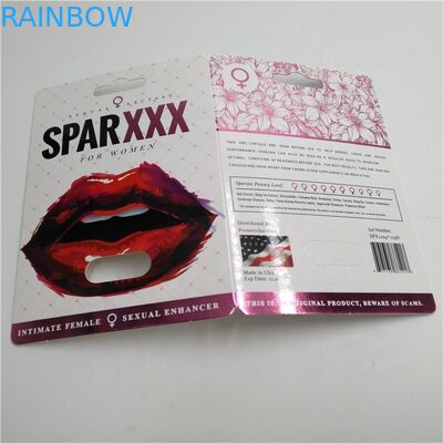 ที่กำหนดเองพิมพ์บัตรกระดาษตุ่ม Spar XXX สีชมพูร้อนปั๊มสำหรับชายเสริมแคปซูล