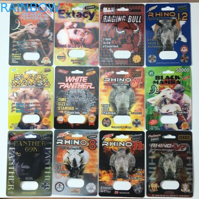 บรรจุภัณฑ์กระดาษรีไซเคิลการ์ด Panther Rhino 25k แพ็คยาเสริมชาย