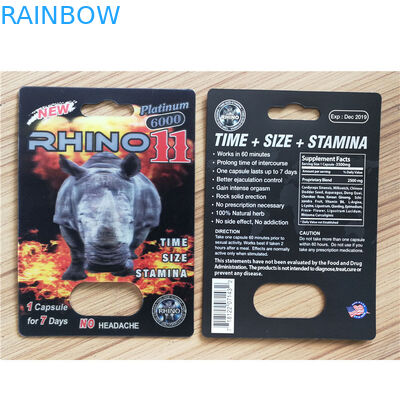 บรรจุภัณฑ์กระดาษรีไซเคิลการ์ด Panther Rhino 25k แพ็คยาเสริมชาย