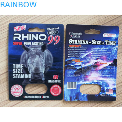 บรรจุภัณฑ์กระดาษรีไซเคิลการ์ด Panther Rhino 25k แพ็คยาเสริมชาย