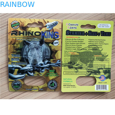 บรรจุภัณฑ์กระดาษรีไซเคิลการ์ด Panther Rhino 25k แพ็คยาเสริมชาย