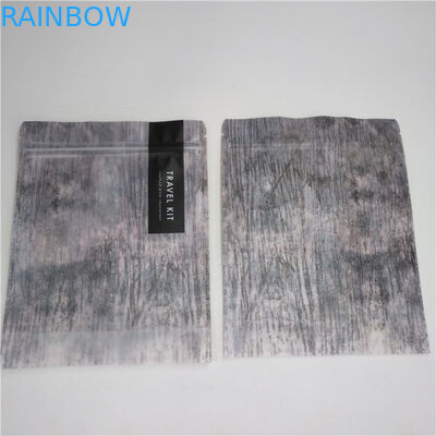 ซิปล็อคล่าง Gu เครื่องสำอางบรรจุภัณฑ์พลาสติกยืนขึ้นกระเป๋า Mylar ด้วยด้านหน้าที่ชัดเจน