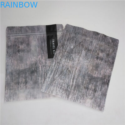 ซิปล็อคล่าง Gu เครื่องสำอางบรรจุภัณฑ์พลาสติกยืนขึ้นกระเป๋า Mylar ด้วยด้านหน้าที่ชัดเจน