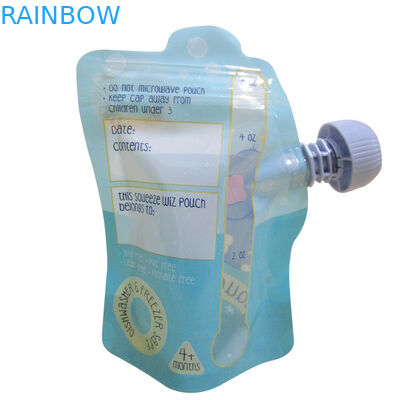 สัตว์รูปร่างเหลว Spout กระเป๋าบรรจุภัณฑ์บีบนำมาใช้ใหม่ Ziplock คู่