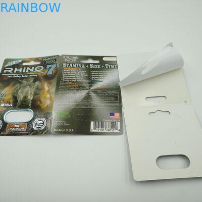 Rhino 7 5000 บรรจุภัณฑ์บัตรตุ่มแคปซูลกระดาษ 3D ยาแสดงเพศชายกล่อง