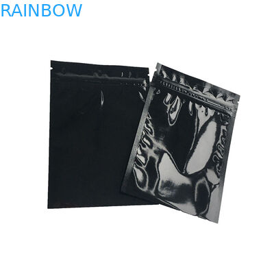 ล้างหน้าหน้าต่างยืนขึ้นกระเป๋าซิปอาหารเกรดกลิ่นพิสูจน์เคลือบผิวดำ