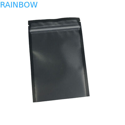 ล้างหน้าหน้าต่างยืนขึ้นกระเป๋าซิปอาหารเกรดกลิ่นพิสูจน์เคลือบผิวดำ