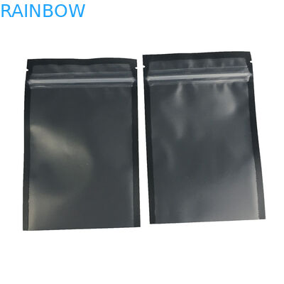 ล้างหน้าหน้าต่างยืนขึ้นกระเป๋าซิปอาหารเกรดกลิ่นพิสูจน์เคลือบผิวดำ