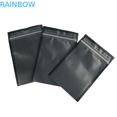 ล้างหน้าหน้าต่างยืนขึ้นกระเป๋าซิปอาหารเกรดกลิ่นพิสูจน์เคลือบผิวดำ