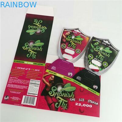 ยาเสริมชายบลิสเตอร์แพ็คบรรจุภัณฑ์กระดาษการ์ดสำหรับ D2 เพศยาแคปซูล