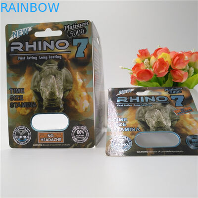 บรรจุภัณฑ์บัตรตุ่ม 3D แรดซีรี่ส์ Rhino 9K / 7/12 สำหรับยาเสริมแคปซูลตัวผู้
