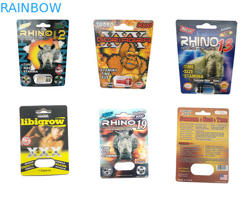 Panther / Rhino บรรจุภัณฑ์กล่องกระดาษยา 13 เม็ด, กล่องกระดาษยา 3 มิติแบบตุ่ม
