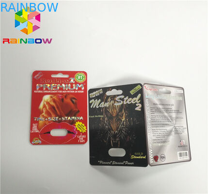 ยาเม็ดเสริมสไลด์แผลพุพองแทรกชายบรรจุเสร็จสิ้นพื้นผิว 3 มิติ