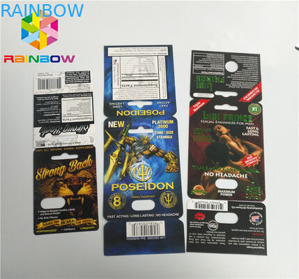 ยาเม็ดเสริมสไลด์แผลพุพองแทรกชายบรรจุเสร็จสิ้นพื้นผิว 3 มิติ