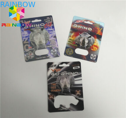 Rhino 69 Rhino 7 Male Enhancement Pills บรรจุภัณฑ์ขนาดปกติพร้อมเอฟเฟกต์ 3D