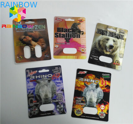 Rhino 69 Rhino 7 Male Enhancement Pills บรรจุภัณฑ์ขนาดปกติพร้อมเอฟเฟกต์ 3D