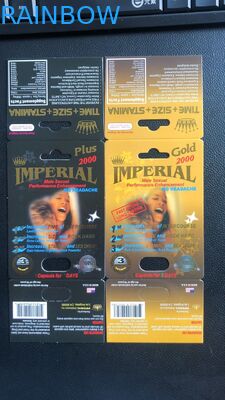 บรรจุภัณฑ์กล่องกระดาษการ์ดเพศ 3D Power Male Sex Premier Premier 3D Effect สำหรับยาเพศ