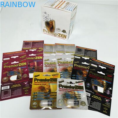 กล่องแสดงบัตรบรรจุภัณฑ์พลาสติกที่ทนทาน Premier Premier Male Male Pills Pills